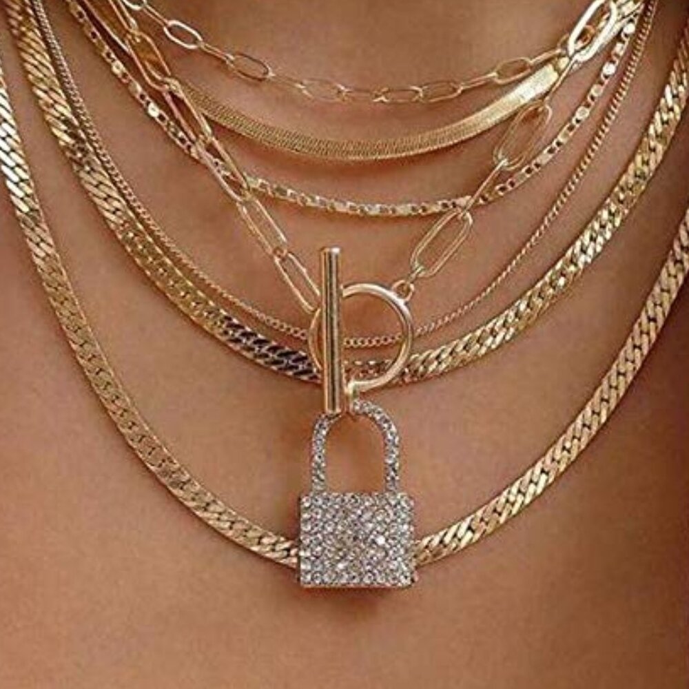 Gold Snake Bone Chain Necklace for Women‎
